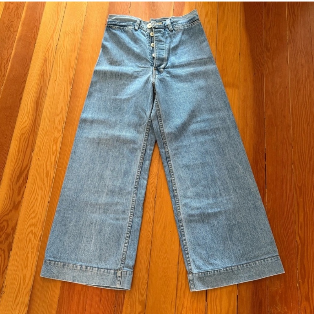 Jesse Kamm Light Blue Denim Sailor Pants - Picture 2 of 11